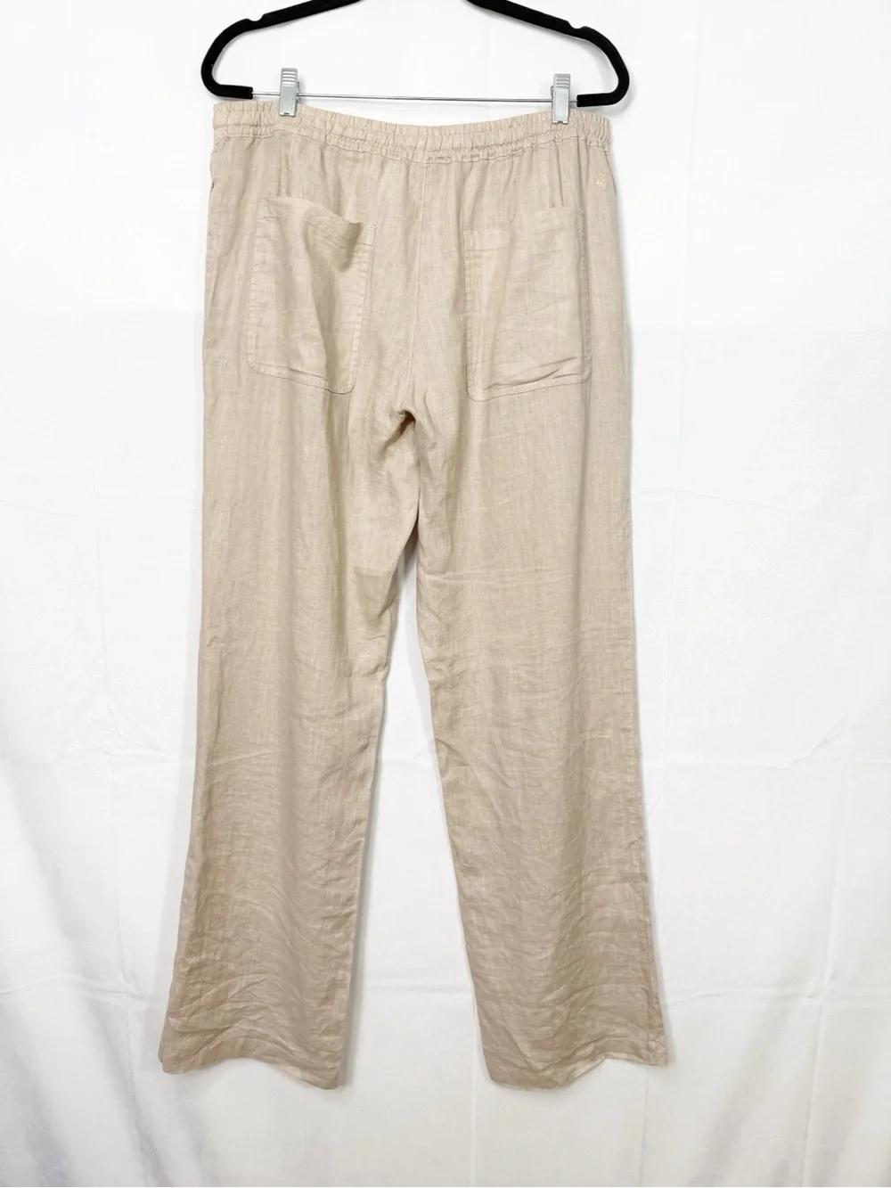120% Lino Men’s Linen Trousers Drawstring Relaxed Sport Fit Savanna Tan